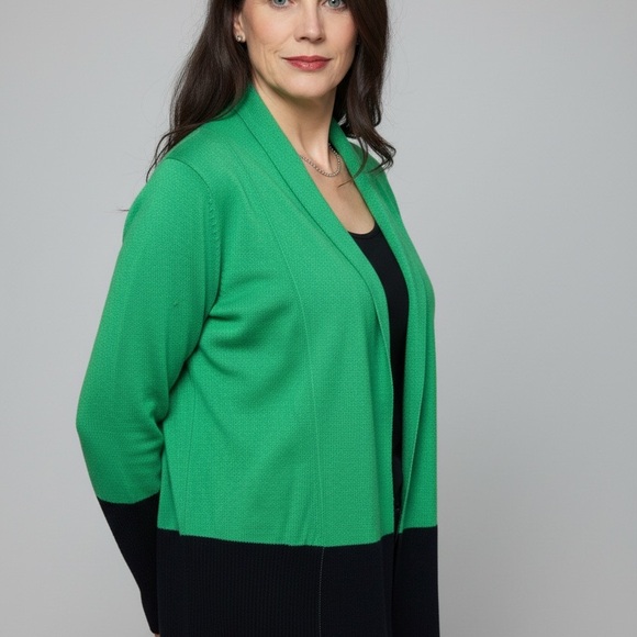 New York & Company Green & Blue Cardigan Sweater | Size M - Picture 6 of 9